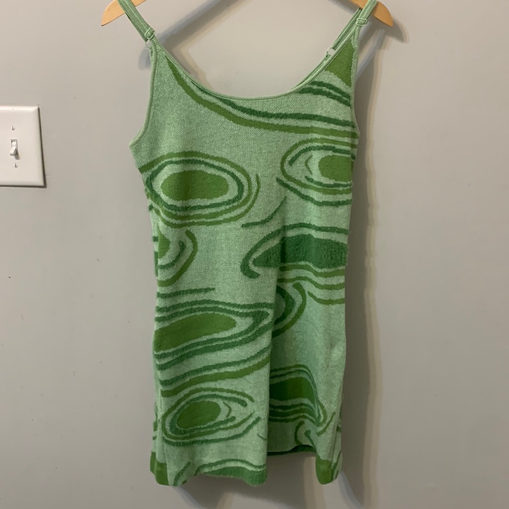 Green mini dress